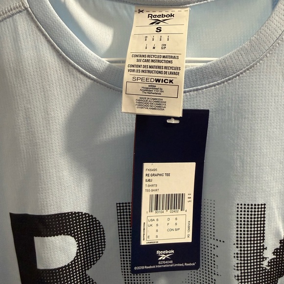 Reebok Sky Blue RUN Tee - Picture 3 of 6